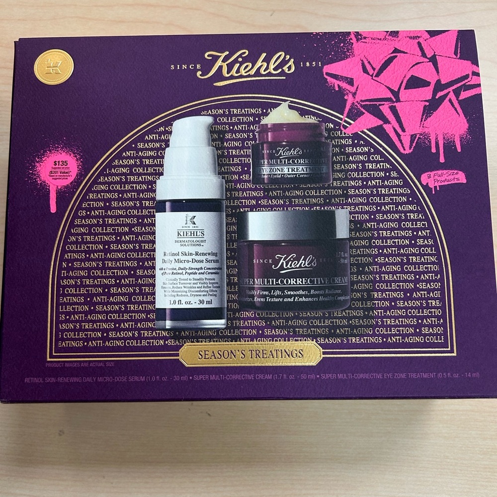 KIEHL’S youthful holiday classics 3 fullsize products set (serum/cream/eye) 2025